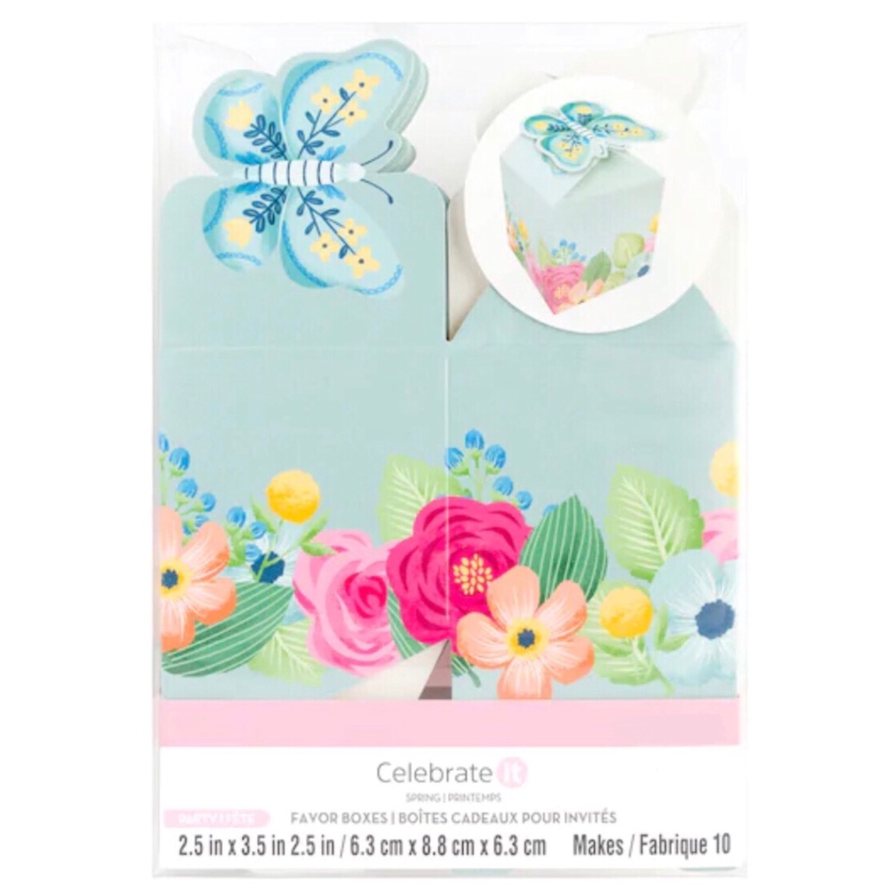 Floral Bouquet Garden Party Favor Boxes by Celebrate It (651678), 10ct